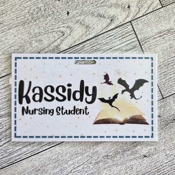 Dragon Book Badge Name Tag: Personalized Laminated Badge