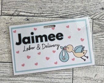 Customizable Stork Badge Name Tag: Nurse, Doctor, Teacher