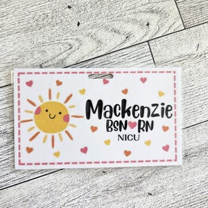 Customizable Sun Badge Name Tag: Nurse, Doctor, Teacher