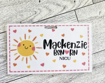 Customizable Sun Badge Name Tag: Nurse, Doctor, Teacher