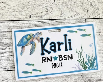 Customizable Underwater Badge Name Tag: Nurse, Doctor, Teacher