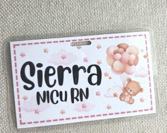 Customizable Moon & Stars Badge Name Tag: Nurse, Doctor, Teacher