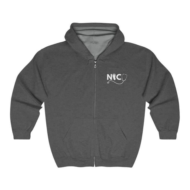 Moletom com capuz e zíper para enfermeira da UTI Neonatal: Roupas para UTI Neonatal imagem 3
