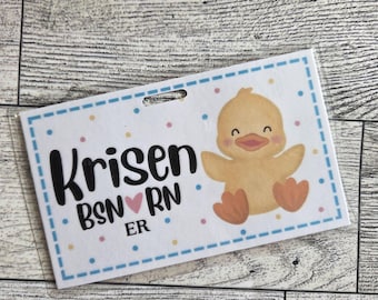 Customizable Duck Badge Name Tag: Nurse, Doctor, Teacher