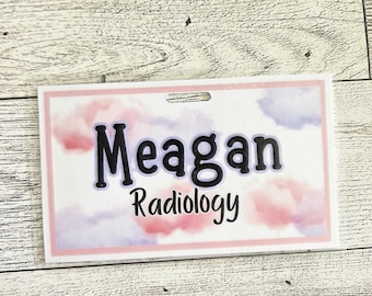 Customizable Clouds Badge Name Tag: Nurse, Doctor, Teacher