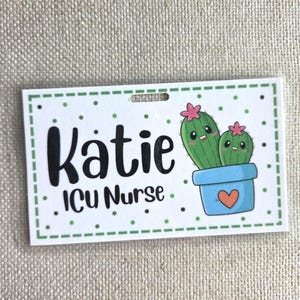 Badge Namensschild, Kakteen Badge Namensschild, Krankenschwester Badge Namensschild, Pflanzenliebhaber Badge Tag, Krankenschwester Namensschild, Badge Buddy