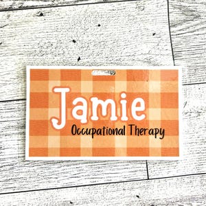 Customizable Plaid Name Badge: Nurse, Teacher, Doctor