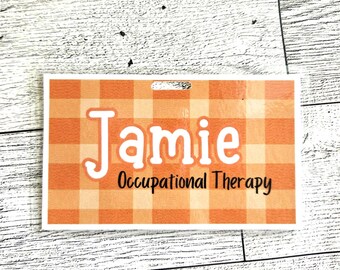 Customizable Plaid Name Badge: Nurse, Teacher, Doctor