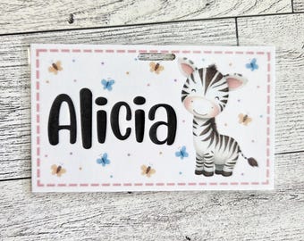 Customizable Zebra Badge Name Tag: Nurse, Doctor, Teacher