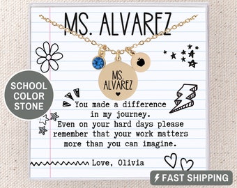 Teacher Gifts From Student Teacher Appreciation Gifts Personalized Teacher Jewelry Thank You Gift Teacher Necklace with Custom Message
