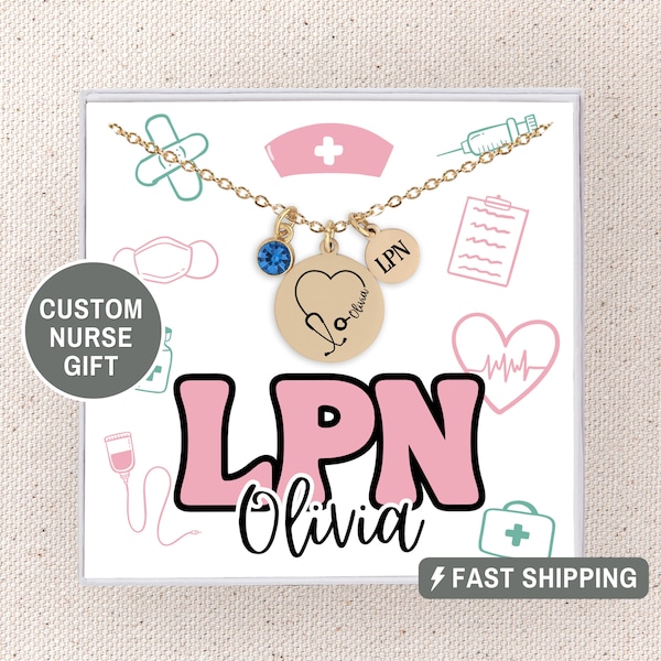 LPN Gifts Licensed Practical Nurse Graduation Gift Personalized LPN Jewelry Nursing Student Necklace Bulk Nurse Week Appreciation