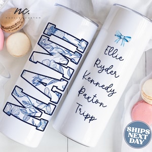 Custom Mami Tumbler with Straw for Spanish Mom Mama Mommy Personalized Mami Madre Gifts Floral Travel Mug from Kids Mami Mother&#39;s Day