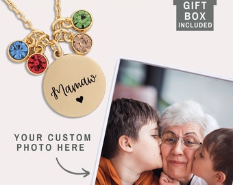 Custom Photo Mamaw Jewelry Mother's Day Gift for Mamaw from Grandkids Mothers Day Gifts from Grandchildren Personalized Mamaw Necklace