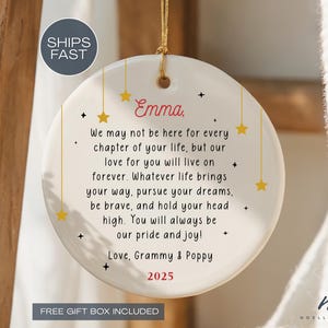 Custom Granddaughter Ornament from Grandparents Granddaughter Christmas Ornament from Grandparents to my Grand Daughter 2025 Ornament