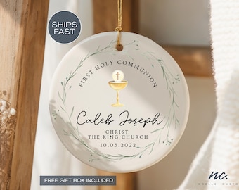 First Communion Christmas Ornament for Boys Communion Keepsake Ornament for Boys Confirmation Gift First Holy Communion for Boys Ornament