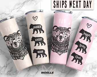 Mama Bear Tumbler Personalized Mama Bear Coffee Mug Mama Bear Gift for Mother's Day Mama Bear Cubs Mom Tumbler Mama Travel Mug Gift for Mama