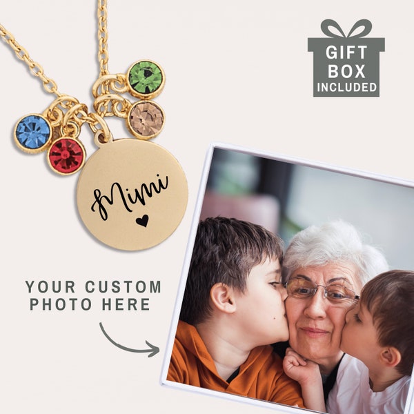 Custom Photo Mimi Jewelry Mother's Day Gift for Mimi from Grandkids Mothers Day Gifts from Grandchildren Personalized Mimi Necklace