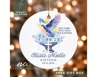 Custom Baptism Ornament Gift for Baby Girl Christmas Ornament Baby Dedication Day Gift Custom Christening Gift Christian Baby Boy Gifts