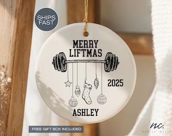 Custom Gym Ornament Merry Liftmas Gym Girl Christmas Ornament for Gym Lovers Workout Christmas Gift Gym Trainer Ornament Gym Girl Gift