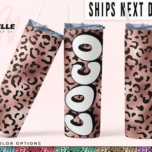 Coco Tumbler for Grandma for Mother&#39;s Day Floral Mother&#39;s Day Gifts For Grandmother Cute Coco Travel Mug for Her Cheetah Tumbler Gift