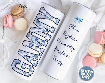 Custom Gammy Tumbler with Straw for Grandma Personalized Gammy Gifts Floral Travel Mug from Grandkids Gammy Mother's Day Gammy Coffee Cup
