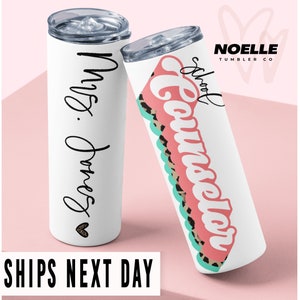 Personalized School Counselor Tumbler Gift for High School Counselor Custom Name Travel Mug Counselor Appreciation Gifts for Mental Health
