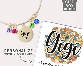 Gigi Bracelet Gigi Gifts for Mother's Day Gift for Gigi from Grandchildren Personalized with Grandkids Names Custom Gigi Jewelry