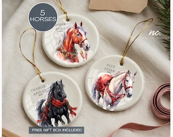 Custom Horse Ornament Equestrian Ornament Girl Horse Christmas Ornament Horseback Riding Ornament for Horse Lover Equestrian Gift