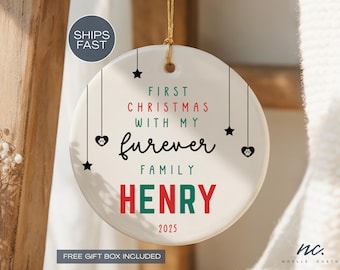 Pet First Christmas Ornament First Christmas with my Furever Family Rescue Pet Keepsake Cat Christmas Dog Adoption Ornament Pet Ornament