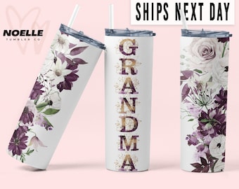 Grandma Tumbler for Grandmother for Mother's Day Floral Mother's Day Gifts For Grandma Cute Gran Travel Mug for Her Floral Tumbler Gift