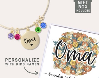 Oma Bracelet Oma Gifts for Mother's Day Gift for Oma from Grandchildren Personalized with Grandkids Names Custom Grandmother Oma Jewelry