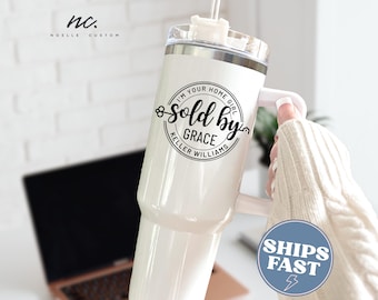 Custom Realtor 40oz Quencher Tumbler Gift for Real Estate Agent Sold By Tumbler with Handle for Realtor Closing Gift Sold By Homegirl
