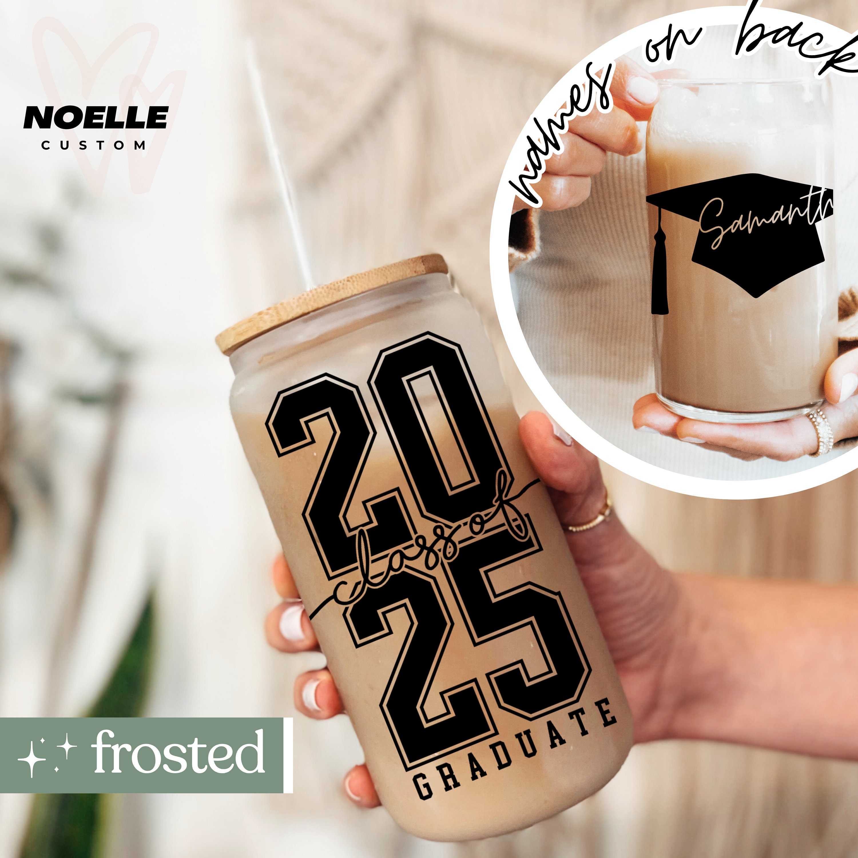 Class of 2025 Sipper Glass Graduation Gifts for Her Personalized Grad ...