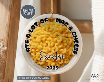 Mac and Cheese Ornament Custom Macaroni and Cheese Christmas Ornament Funny Mac & Cheese Ornament Macaroni Lover Ornament Foodie Christmas