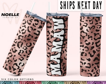 Mamaw Tumbler for Grandmother for Mother's Day Floral Mother's Day Gifts For Grandma Cute Mamaw Travel Mug for Her Cheetah Tumbler Gift