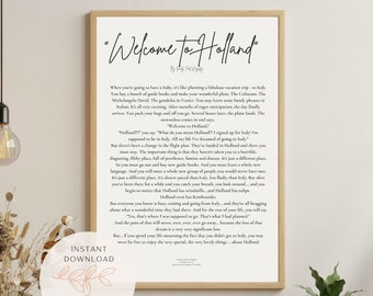 Light Center Title Welcome To Holland Poem | Special Needs Art | Down Syndrome | CDKL5 | Autism | Rare Holiday Gift | Digital Gift Print