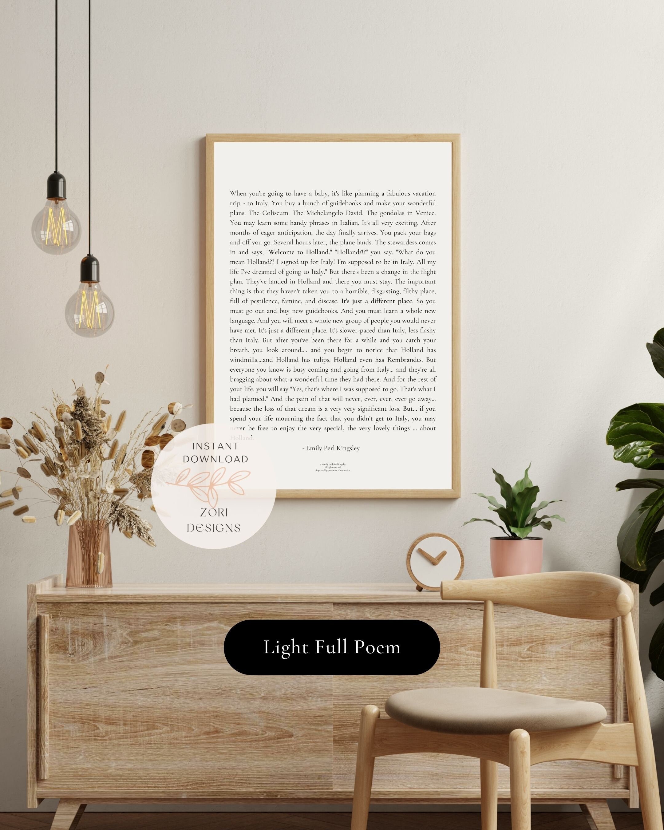 Light Full to Holland Poem Rett Syndrome Rare Etsy