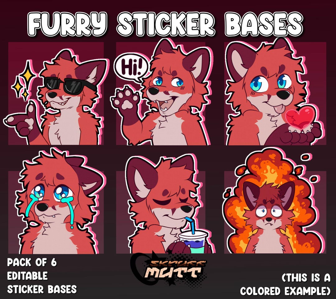 Furry Sticker Base Pack | 6 Sticker Bases - Etsy