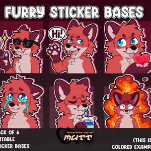 Furry Sticker Base Pack | 6 Sticker Bases