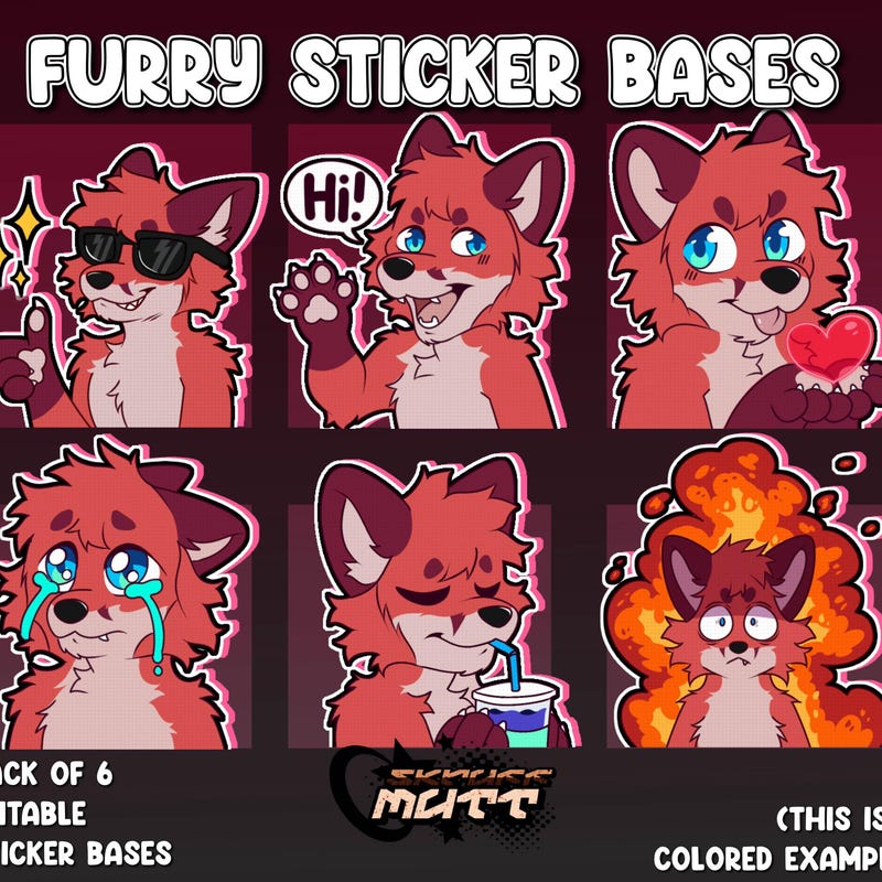 Furry Howl Sticker Furry Stickers - Etsy