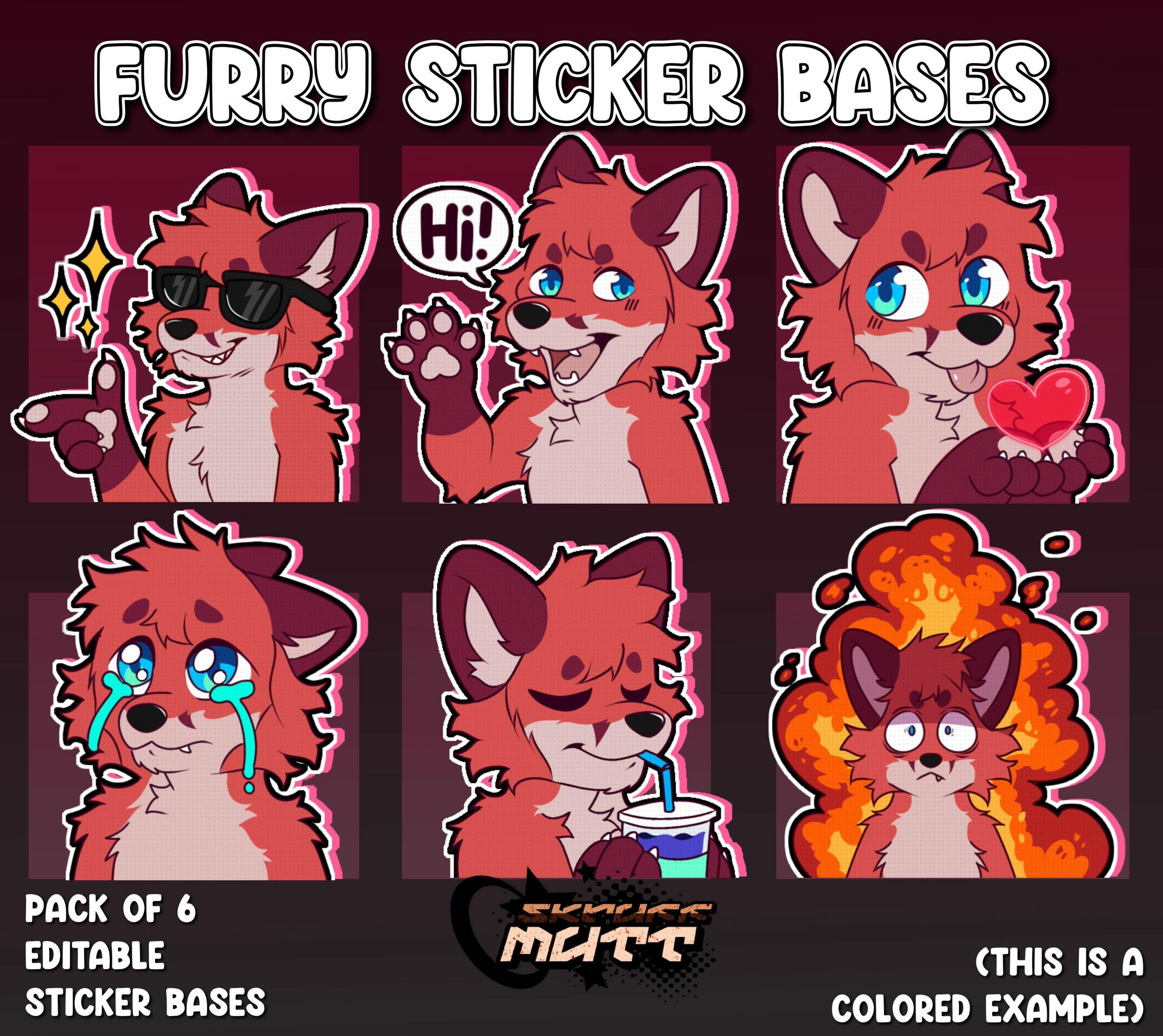 Furry Sticker Base Pack | 6 Sticker Bases - Etsy