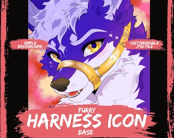 Furry Harness Headshot Base | Usable as Icon and Profile Picture