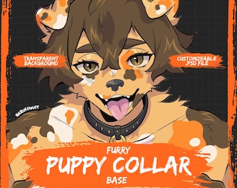 Puppy Collar Base: Customizable Furry Art (.PSD File)