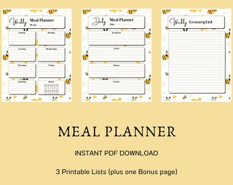 Menu Plan | Meal Plan | Weekly Meal Planner Bundle | Grocery | Meal ...