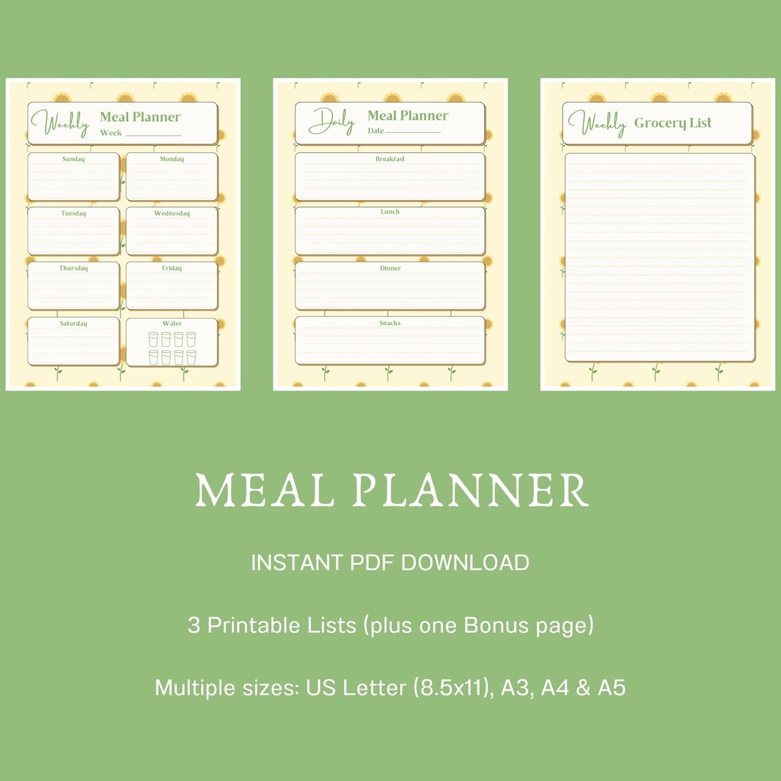 Menu Plan | Meal Plan | Weekly Meal Planner Bundle | Grocery | Meal ...