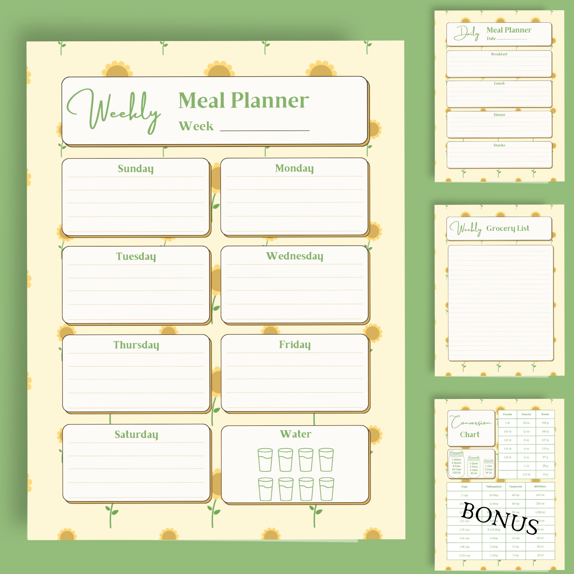 Menu Plan | Meal Plan | Weekly Meal Planner Bundle | Grocery | Meal ...