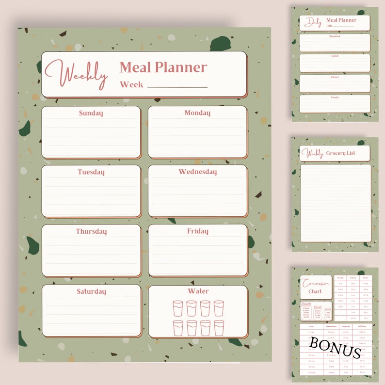 Menu Plan | Meal Plan | Weekly Meal Planner Bundle | Grocery | Meal ...