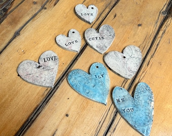 Ceramic Pastel Hearts Handmade Pottery