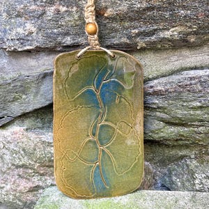 Ginkgo Wall Art Handmade Pottery