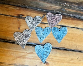 Keramik Herzen handgemachte Keramik Ornament Tags